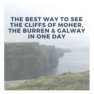 Here is a comprehensive list of what to expect when you visit the Cliffs of Moher, the Burren and Galway in one day. I know bus tours go against most avid travel bloggers code of authentic tourist travel, but we don't yet own a car, and so it makes it a bit of a challenge to get to these places. It's easy enough to get from Dublin to Galway on a bus, but getting out in the country and having the flexibility to stop at the various sight-seeing spots is not so feasible when you are using public transport alone. What is most important is choosing the right bus tour to take.